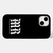 Monogramm Name MR Black and White Case-Mate iPhone Hülle (Rückseite (Horizontal))