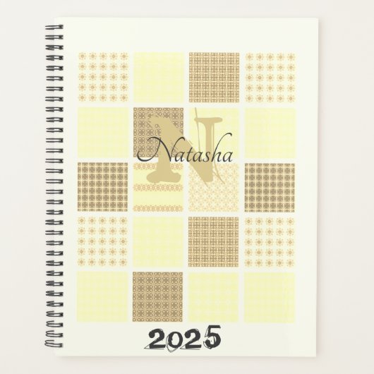 Monogramm Name Muster 2025 Moderne Planer (Vorderseite)
