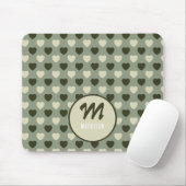 Monogramm Name Muster für grüne Herzen Mousepad (Mit Mouse)