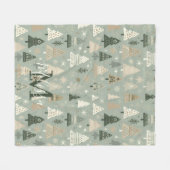 Monogramm Name Nordic Trees Fleecedecke (Vorderseite (Horizontal))