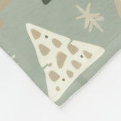 Monogramm Name Nordic Trees Fleecedecke (Ecke)