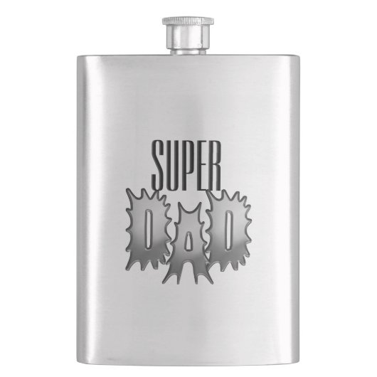 Monogramm, Name oder Super-Vater Flachmann (Vorderseite)