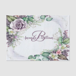 Monogramm Name Party Lila Blumenfolie Seidenpapier