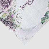 Monogramm Name Party Lila Blumenfolie Seidenpapier (Ausschnitt)