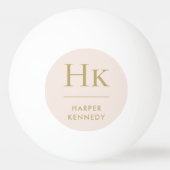 Monogramm Name Personalisiert Blank Rosa Gold Tischtennisball (Rückseite)