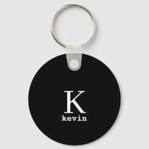 Monogramm-Name personalisiert schwarz elegant mode Schlüsselanhänger