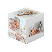 Monogramm Name Personalisiertes Foto Würfel (Rückseite Schrägansicht)