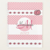 Monogramm Name Pink 2025 Moderne Planer (Vorderseite)
