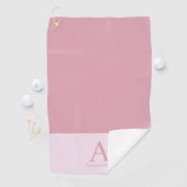 Monogramm Name Pink Moderne Minimal Golfhandtuch (Insitu)