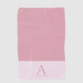 Monogramm Name Pink Moderne Minimal Golfhandtuch (Vorderseite)