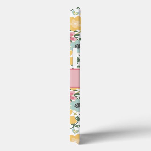 Monogramm Name Pink Yellow Blue Case-Mate iPhone Hülle (Rückseite / Rechts)