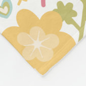 Monogramm Name Pink Yellow Blue Fleecedecke (Ecke)