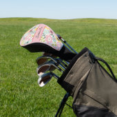 Monogramm Name Pink Yellow Blue Floral Feminine Golf Headcover (In SItu)