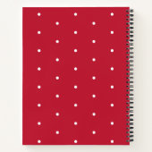 Monogramm Name Red Polka Dots Muster Notizblock (Rückseite)
