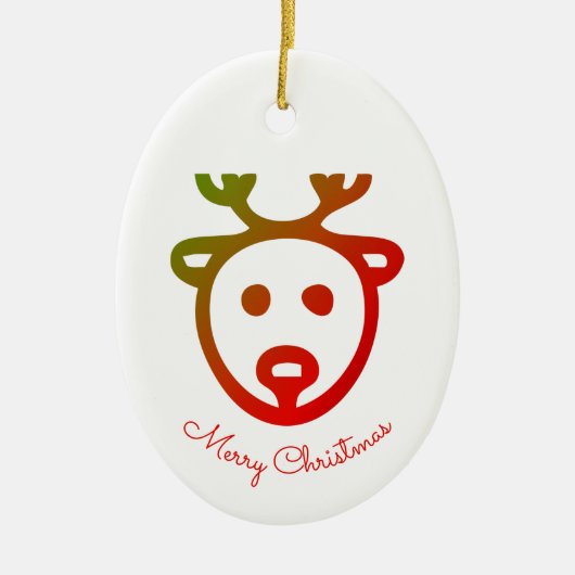 Monogramm Name Reindeer Symbol Frohe Weihnachten Keramik Ornament (Vorne)
