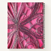 Monogramm Name Rosa elegante Blumenrizierung Notizblock (Rückseite)