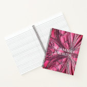 Monogramm Name Rosa elegante Blumenrizierung Notizblock (Innenseite)