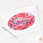 Monogramm Name Rosa Elegante Einfache moderne Vorl Ovaler Aufkleber (Umschlag)