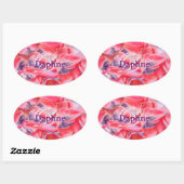 Monogramm Name Rosa Elegante Einfache moderne Vorl Ovaler Aufkleber (Blatt)