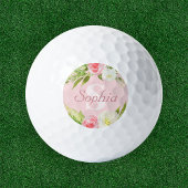 Monogramm Name Rosa Farbe Golfball