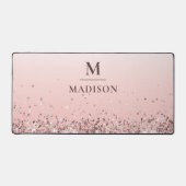 Monogramm Name Rosa Glitzer Stilvoll Mit Monogramm Schreibtischunterlage (Vorderseite)