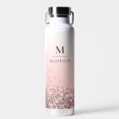 Monogramm Name Rosa Glitzer Stilvoll Mit Monogramm Trinkflasche (Vorne)