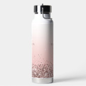 Monogramm Name Rosa Glitzer Stilvoll Mit Monogramm Trinkflasche (Links)