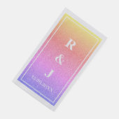 Monogramm Name Rosa Rose Gold Glitzer Ombre Weddin Serviette (Ecke)