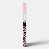 Monogramm Name Rosa Schwarz Leopard Gepard Druck Case-Mate iPhone Hülle (Rückseite / Links)