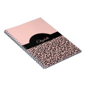 Monogramm Name Rosa Schwarz Leopard Gepard Druck Notizblock (Rechte Seite)
