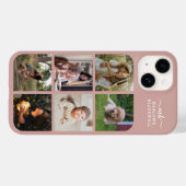 Monogramm Name Rose Gold 6 FotoCollage Case-Mate iPhone Hülle (Rückseite (Horizontal))