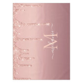 Monogramm Name Rose Gold Blush Glitzer Tablette Tischdecke (Vorderseite)