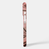 Monogramm Name Roségold 3D-Effekt Toile-Optik Cool Case-Mate iPhone Hülle (Rückseite / Links)