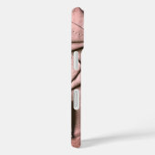 Monogramm Name Roségold 3D-Effekt Toile-Optik Cool Case-Mate iPhone Hülle (Rückseite / Rechts)