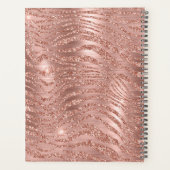 Monogramm Name Roségold Glitter Tierprint Planer (Rückseite)