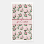 Monogramm Name Roses Roses Shabby Chic Serviette (Vorderseite)
