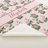Monogramm Name Roses Roses Shabby Chic Sherpadecke (3/4)