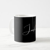 Monogramm Name Schwarz Gold Modern Kaffeetasse (Vorderseite Links)