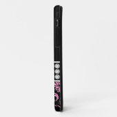 Monogramm Name Schwarz Pink Damast iPhone 5 Hülle (Hinten/Links)