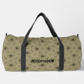 Monogramm Name Schwarz und Beige | Duffle Bag (Vorderseite)