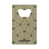 Monogramm Name Schwarz und Beige | Geldbeutel Flaschenöffner (Vorderseite)