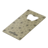 Monogramm Name Schwarz und Beige | Geldbeutel Flaschenöffner (Vorderseite Schrägansicht)
