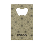 Monogramm Name Schwarz und Beige | Geldbeutel Flaschenöffner (Rückseite)