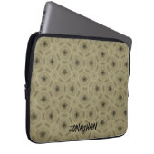 Monogramm Name Schwarz und Beige | Laptopschutzhülle (Vorne Rechts)
