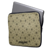 Monogramm Name Schwarz und Beige | Laptopschutzhülle (Vorderseite Links)