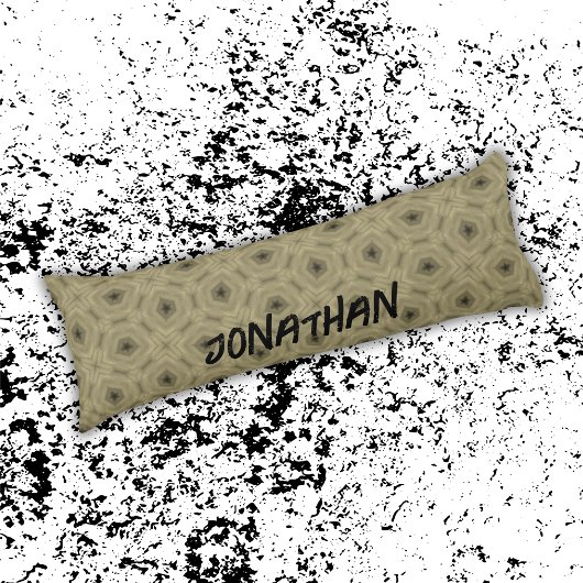 Monogramm Name Schwarz und Beige | Seitenschläferkissen
