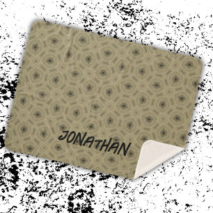 Monogramm Name Schwarz und Beige Sherpadecke