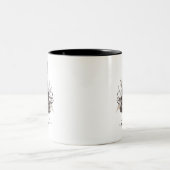 Monogramm Name Schwarz-weiß Butterfly Zweifarbige Tasse (Mittel)