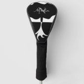 Monogramm-Name Schwarz/Weiß Golf Headcover (Vorderseite)
