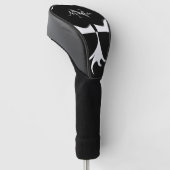 Monogramm-Name Schwarz/Weiß Golf Headcover (angewinkelt)